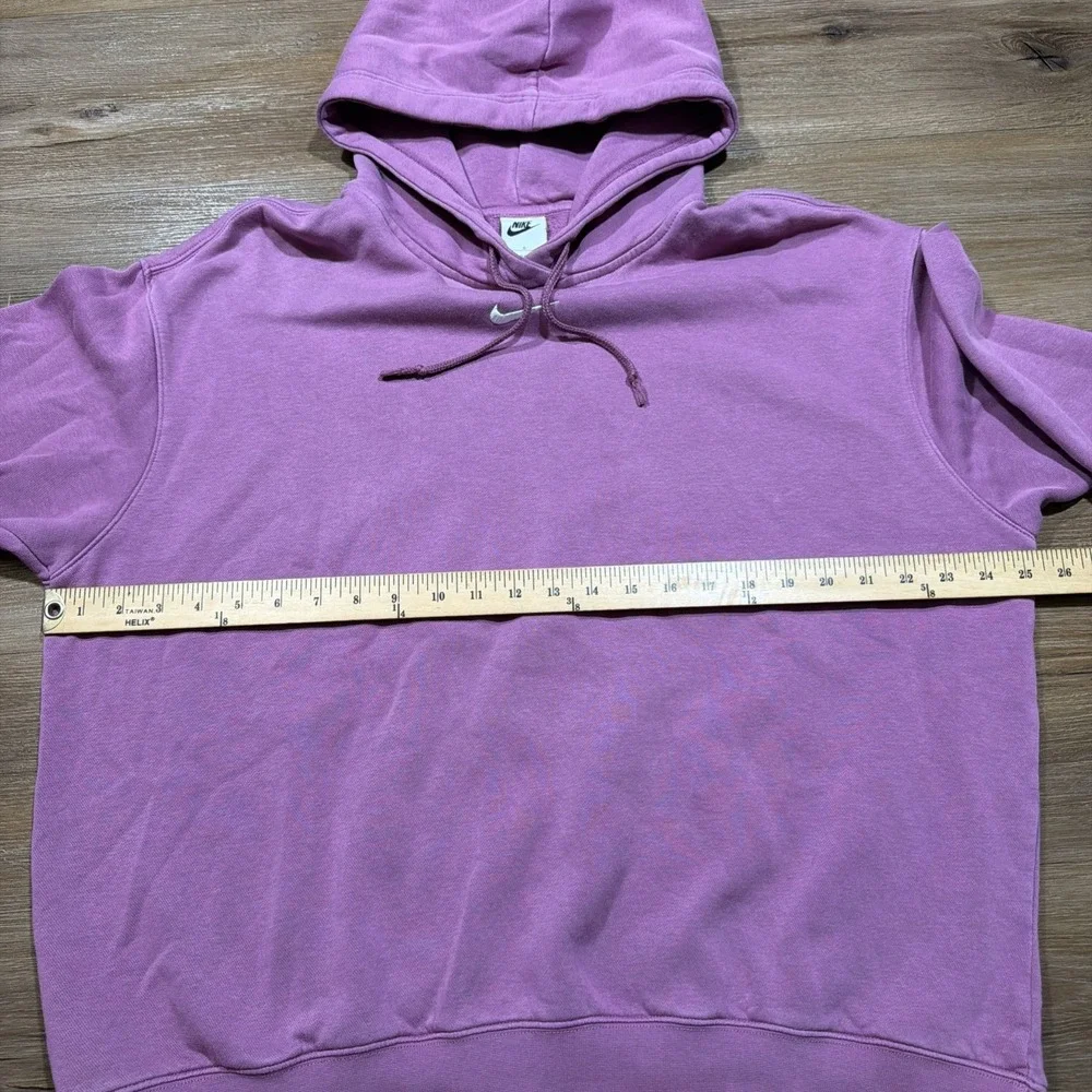 Nike Women's LARGE Center Swoosh Club Fleece Oversized Hoodie Purple Sportswear